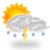 Przejściowe lekkie opady deszczu, możliwe wyładowania atmosferyczne